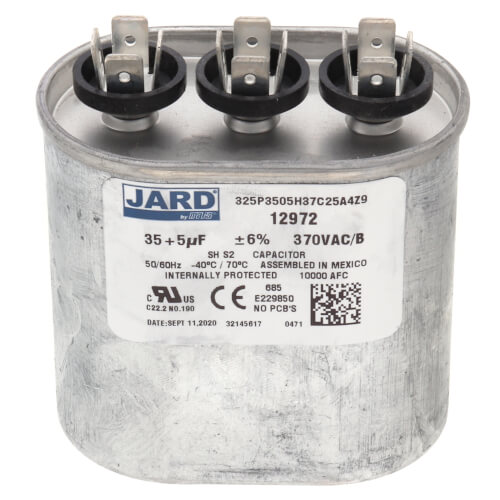 Main product image of 35/5 MFD Oval Run Capacitor (370V)