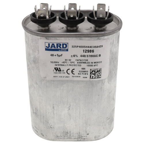 Main product image of 40/5 MFD Oval Run Capacitor (440V)