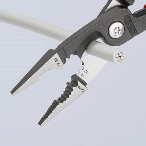 Main product image of 8-1/4" 6-in-1 Electrical Installation Pliers w/ Comfort Grip (12 and 14 AWG)