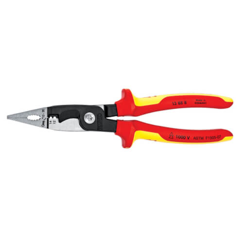 Main product image of 8-1/4" Insulated Electrical Installation Pliers, 12 and 14 AWG, 6 Function