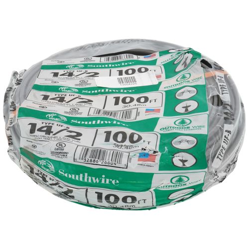 Main product image of 14/2 UF-B Copper Underground Feeder & Branch Circuit Cable w/ Ground Wire (100' Coil)