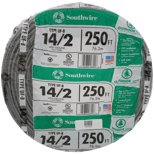 Main product image of 14/2 UF-B Copper Underground Feeder & Branch Circuit Cable w/ Ground Wire (250' Coil)