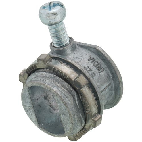 Main product image of 3/8" Zinc BX-Flex Straight Set Squeeze Connector