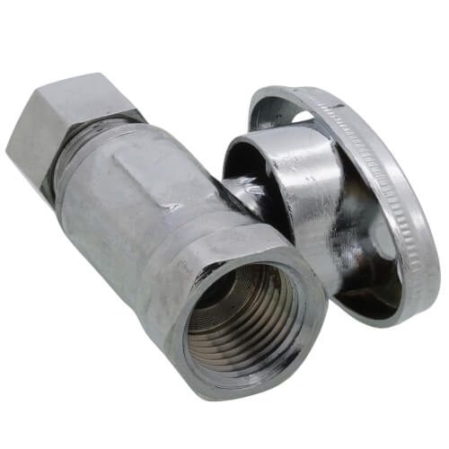 Main product image of 3/8" FIP x 3/8" OD Compression Straight Stop Valve - LFBV889013, No Lead (Chrome)