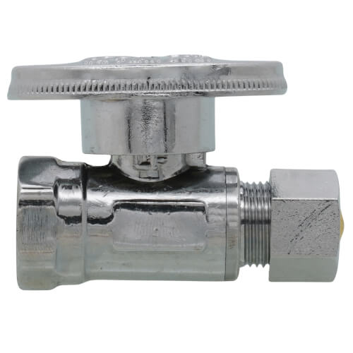 Main product image of 3/8" FIP x 3/8" OD Compression Straight Stop Valve - LFBV889013, No Lead (Chrome)