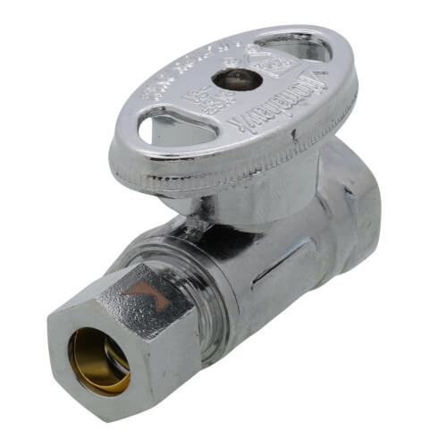 Main product image of 3/8" FIP x 3/8" OD Compression Straight Stop Valve - LFBV889013, No Lead (Chrome)