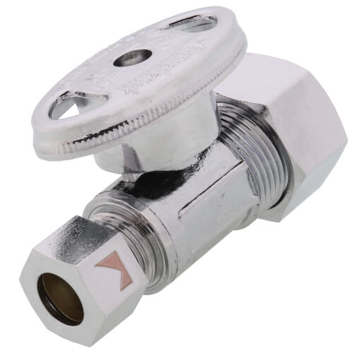 Main product image of 1/2" Nom Compression (5/8" OD) x 3/8" OD Compression Straight Stop Valve - LFBV894013, No Lead (Chrome)
