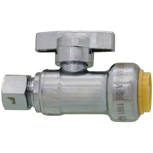 Main product image of 1/2" CTS x 3/8" OD Compression Straight Stop Valve - LFQC894S, Lead Free (Chrome)