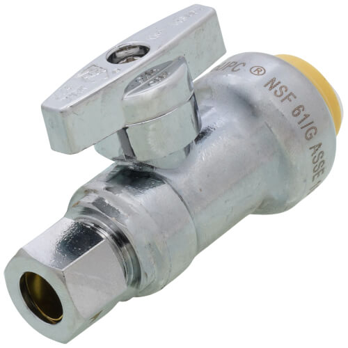 Main product image of 1/2" CTS x 3/8" OD Compression Straight Stop Valve - LFQC894S, Lead Free (Chrome)