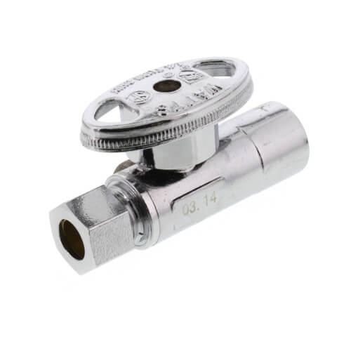 Main product image of 1/2" Nominal Sweat x 3/8" OD Compression Straight Stop Valve - LFBV892013, No Lead (Chrome)