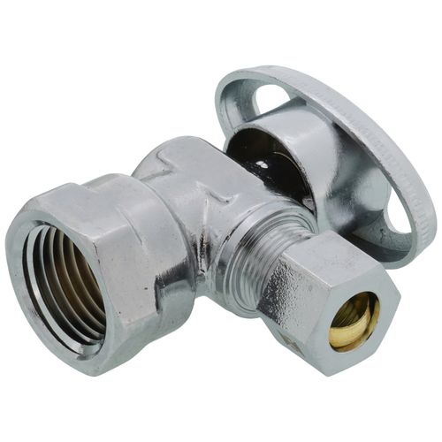 Main product image of 1/2" FIP x 3/8" OD Compression Angle Stop Valve - LFBV890003, Lead Free (Chrome)