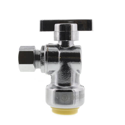 Main product image of 1/2" CTS x 3/8" OD Compression Angle Stop Valve - LFQC894A, Lead Free (Chrome)