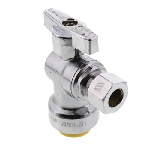 Main product image of 1/2" CTS x 3/8" OD Compression Angle Stop Valve - LFQC894A, Lead Free (Chrome)