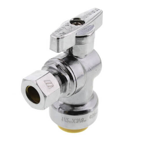 Main product image of 1/2" CTS x 3/8" OD Compression Angle Stop Valve - LFQC894A, Lead Free (Chrome)