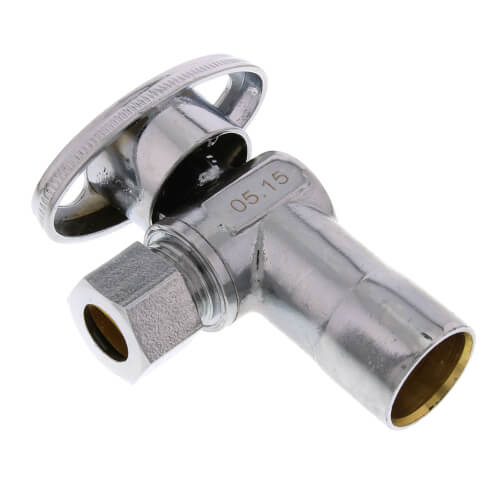 Main product image of 1/2" Nominal Sweat x 3/8" OD Compression Angle Stop Valve - LFBV892003, No Lead (Chrome)