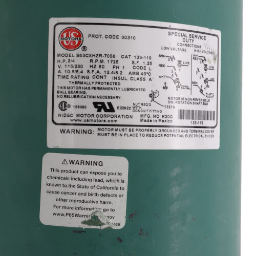 Main product image of Taco 133 Replacement Motor w/ Bracket, 3/4 HP (115/230V)