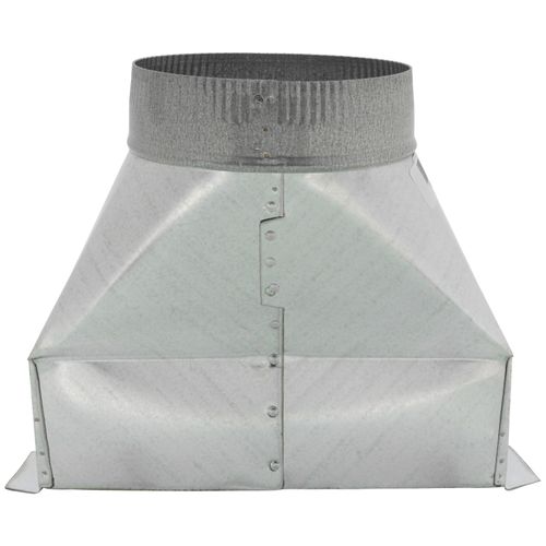 Main product image of 6" Galvanized Transition - Long Throat (3-1/4" x 10" Round)