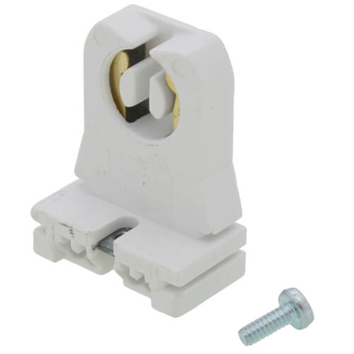 Main product image of Fluorescent Lampholder, Medium Base, Captive Nut Screws Packed Bulk, Low Profile - White (660W)