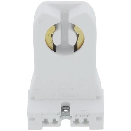 Main product image of Fluorescent Lampholder, Medium Base, Captive Nut Screws Packed Bulk, Tall Profile - White (660W)
