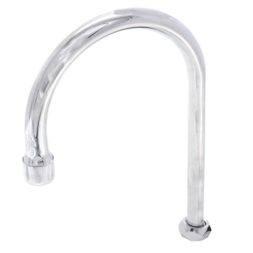 Main product image of 10-3/8" Swivel Gooseneck Nozzle w/ Stream Regulator Outlet, 5-11/16" Spread & 6-3/8" Clearance, 133X
