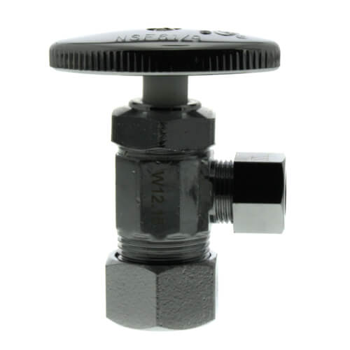 Main product image of 1/2" Nom Compression (5/8" OD) x 3/8" OD Compression Angle Stop Valve - LF894003, No Lead (Chrome)