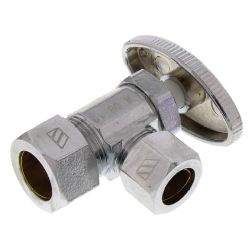 Main product image of 1/2" Nom Compression (5/8" OD) x 1/2" OD Compression Angle Stop Valve - LF894203, No Lead (Chrome)