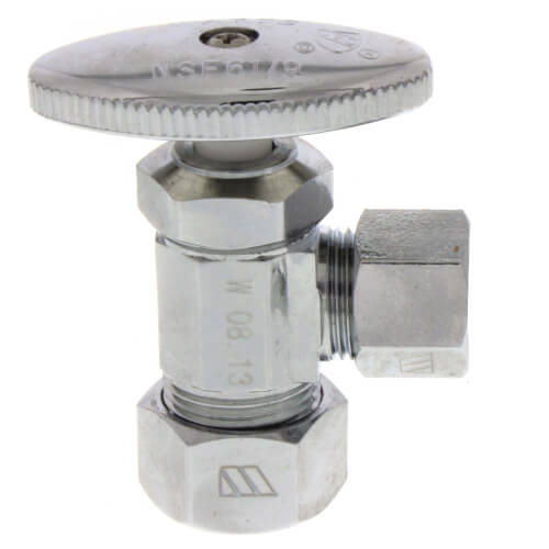 Main product image of 1/2" Nom Compression (5/8" OD) x 1/2" OD Compression Angle Stop Valve - LF894203, No Lead (Chrome)