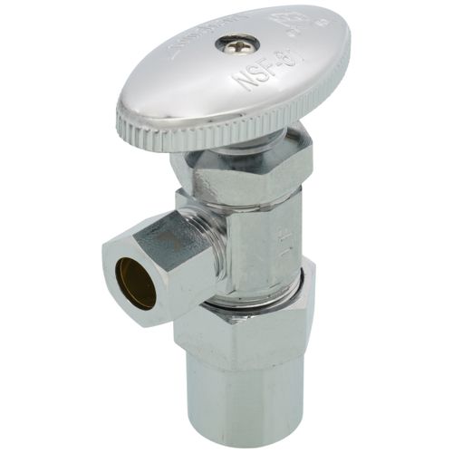Main product image of 1/2" Nom CPVC x 3/8" OD Compression Angle Stop Valve - LF892403, No Lead (Chrome)