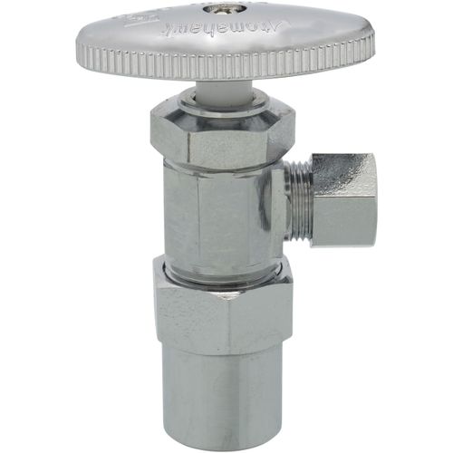 Main product image of 1/2" Nom CPVC x 3/8" OD Compression Angle Stop Valve - LF892403, No Lead (Chrome)
