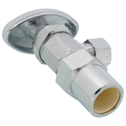 Main product image of 1/2" Nom CPVC x 3/8" OD Compression Angle Stop Valve - LF892403, No Lead (Chrome)