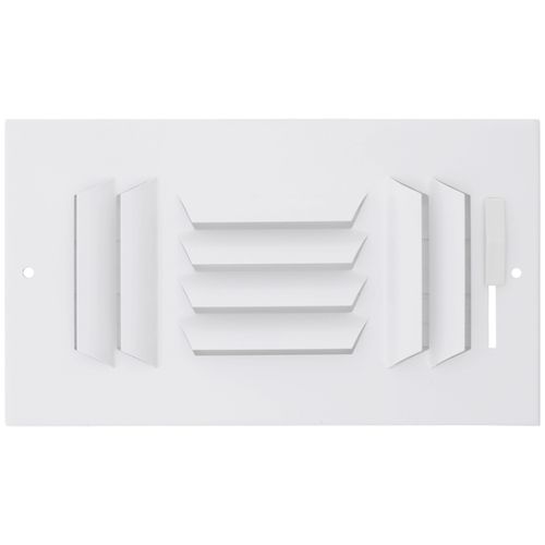 Main product image of 8" x 4" (Wall Opening Size) Three-Way White Sidewall/Ceiling Register (303 Series)
