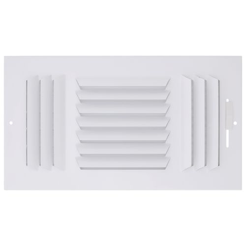 Main product image of 12" x 6" (Wall Opening Size) Three-Way White Sidewall/Ceiling Register (303 Series)