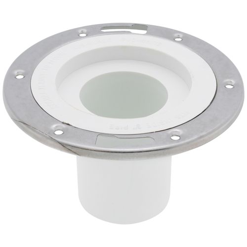 Main product image of 3" Insert x 4" Long PVC Closet Flange w/ Stainless Steel Ring