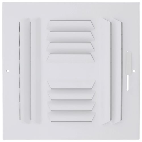 Main product image of 8" x 8" (Wall Opening Size) Four-Way White Sidewall/Ceiling Register (304 Series)