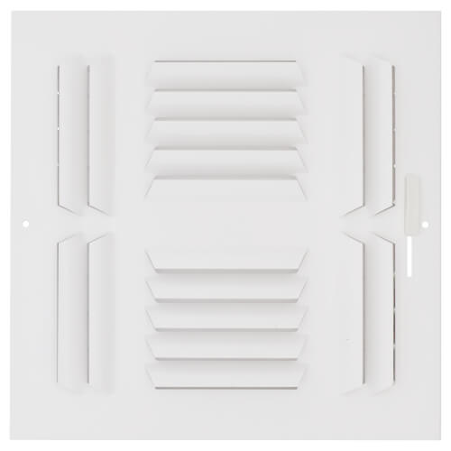 Main product image of 10" x 10" (Wall Opening Size) Four-Way White Sidewall/Ceiling Register (304 Series)