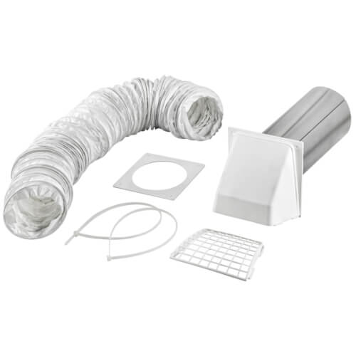 Main product image of 4" x 5 Ft. Flexible Foil Dryer Exhaust Transition Duct Wall Preferred Hood Vent Kit (White)