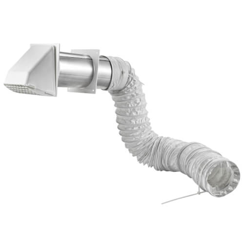 Main product image of 4" x 5 Ft. Flexible Foil Dryer Exhaust Transition Duct Wall Preferred Hood Vent Kit (White)