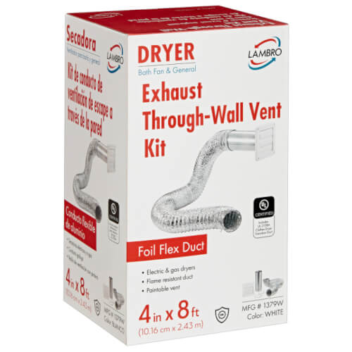 1379W Lambro Industries 1379W 4" x 8 Ft. Flexible Foil Dryer