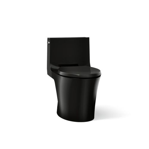 Main product image of Veil One-Piece Elongated Toilet w/ Skirted Trapway, Dual-Flush (Black), K-1381-7