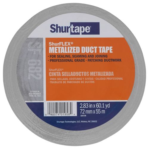 Main product image of SF 682 ShurFLEX Silver Professional Metalized Cloth Duct Tape (3" x 180')
