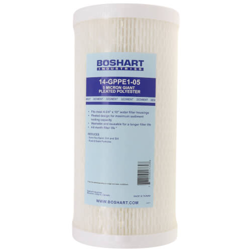 Main product image of 5 Micron 10" Giant Pleated Polyester Sediment Cartridge