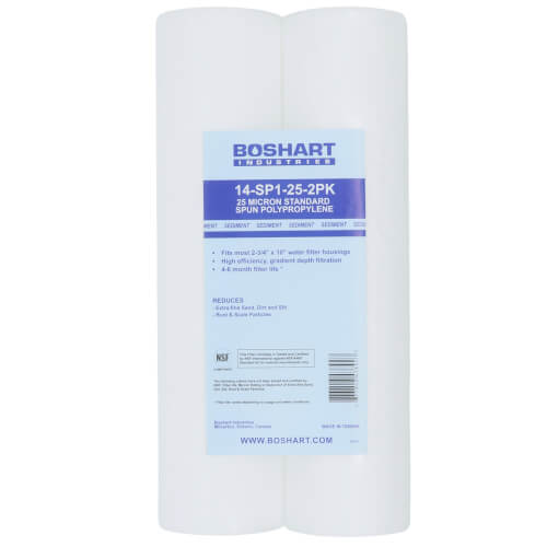 Main product image of 25 Micron 10" Standard Spun Poly Sediment Cartridge (Pack of 2)