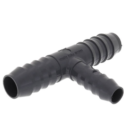 Main product image of 3/4" x 3/4" x 1/2" PVC Barbed Insert Reducing Tee (Insert x Insert x Insert)