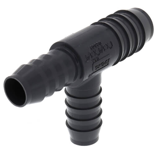 Main product image of 1" x 3/4" x 3/4" PVC Barbed Insert Reducing Tee (Insert x Insert x Insert)