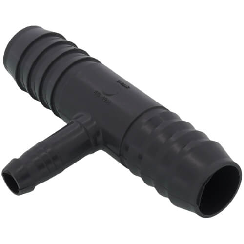 Main product image of 1" x 1" x 3/8" Spiral Barbed PVC Tee (Insert x Insert x Spiral Barb)