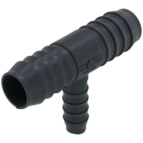 Main product image of 1" x 1" x 1/2" PVC Barbed Insert Reducing Tee (Insert x Insert x Insert)