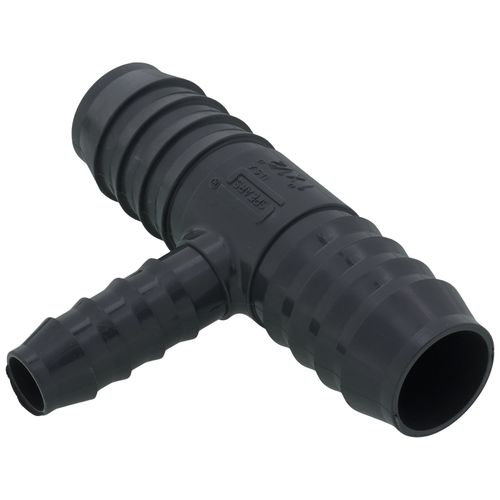 Main product image of 1" x 1" x 1/2" PVC Barbed Insert Reducing Tee (Insert x Insert x Insert)