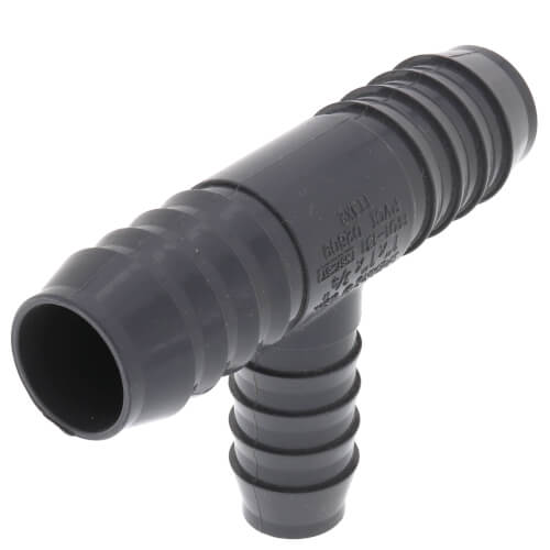 Main product image of 1" x 1" x 3/4" PVC Barbed Insert Reducing Tee (Insert x Insert x Insert)