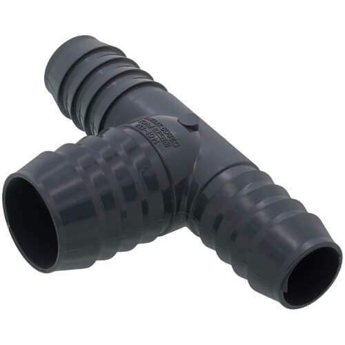 Main product image of 1" x 1" x 1-1/4" PVC Barbed Insert Reducing Tee (Insert x Insert x Insert)