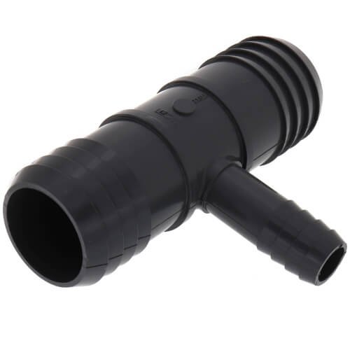 Main product image of 1-1/4" x 1-1/4" x 1/2" PVC Barbed Insert Reducing Tee (Insert x Insert x Insert)